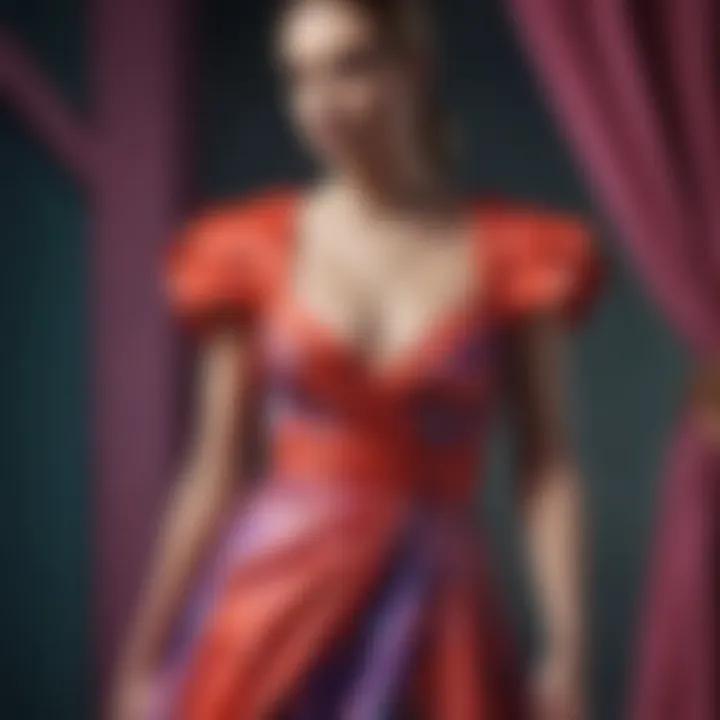 A vibrant array of fabrics used in couture midi dress creation, highlighting texture and color.