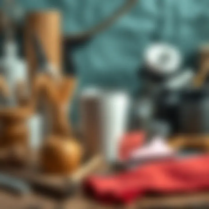 Materials for Customization Diverse materials and tools arranged for customizing tumbler cups