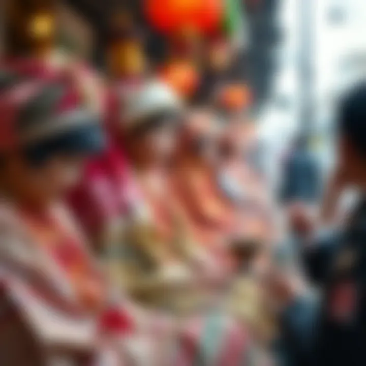 Cultural tableau depicting various traditions of expressing love