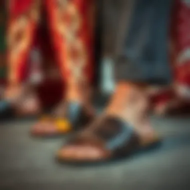 Cultural influences represented through various styles of plain slide sandals
