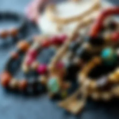 Variety of materials for personalized bracelets including beads and metals