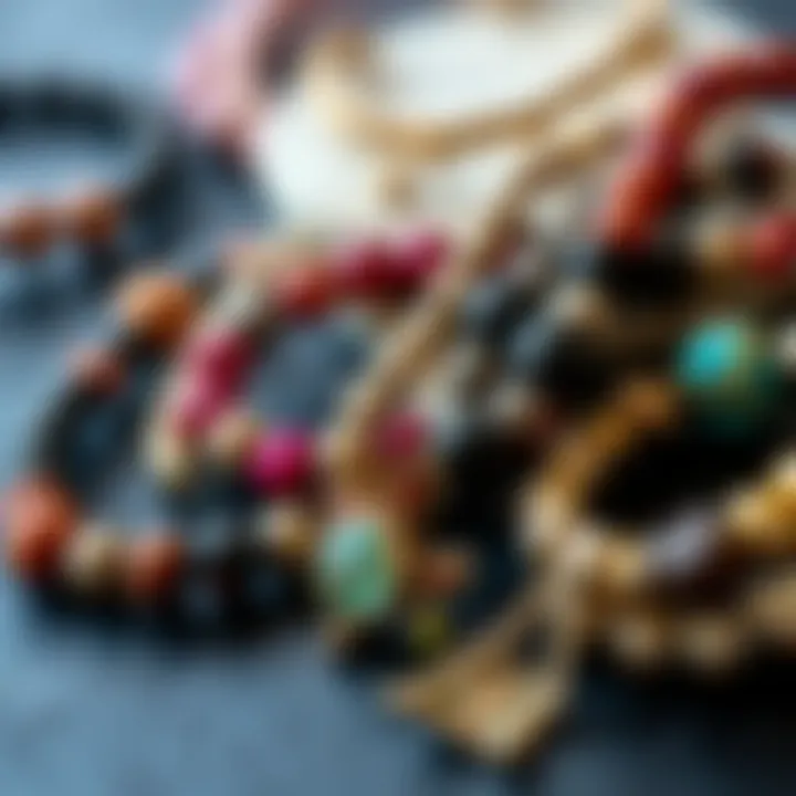 Variety of materials for personalized bracelets including beads and metals