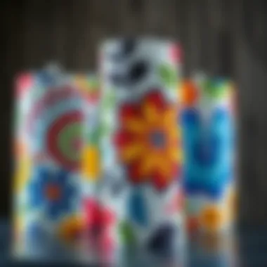 Vibrant Artistic Designs on Decorative Paper Towels Colorful decorative paper towels showcasing artistic designs