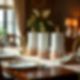 Elegant decorative paper towels displayed at a dining table