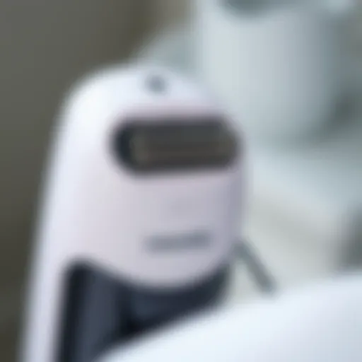 Sensitive Skin Shaver Features Close-up of a lady shaver designed for sensitive skin