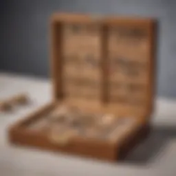 Elegant wooden earring organizer box showcasing intricate designs
