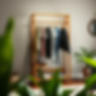 Sustainable Furniture Design Eco-friendly clothes rack made from sustainable materials with shoe storage