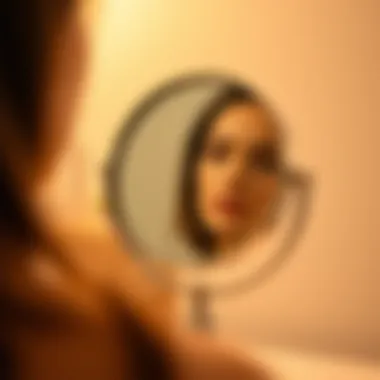 A sustainable magnifying mirror with eco-friendly materials showcased