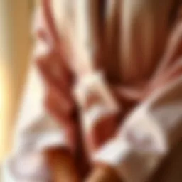Luxurious modal robe showcasing soft fabric texture