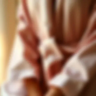 Luxurious modal robe showcasing soft fabric texture