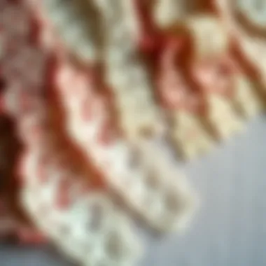 Diverse Lace Trim Collection A vintage collection of various types of embroidery lace trims displayed on a textured background.