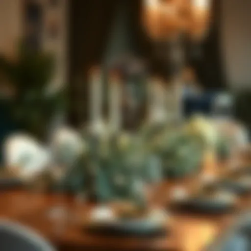 Eucalyptus Centerpiece for Celebrations Elegant eucalyptus centerpiece on a dining table for a celebration.