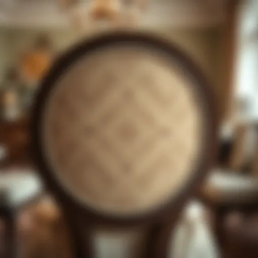 Elegant round back dining chair cover showcasing intricate patterns