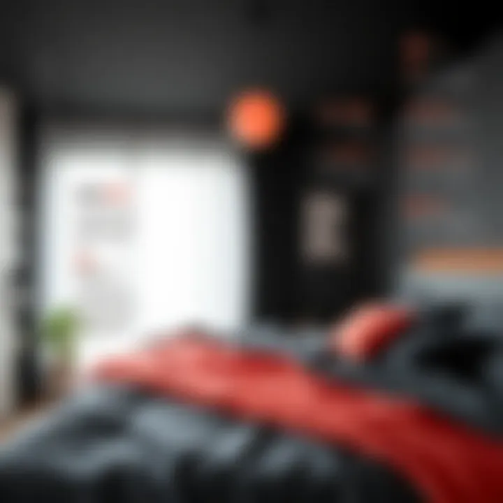 Infographic illustrating the psychological effects of black and coral colors