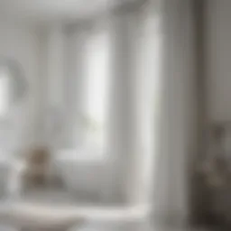 Elegant white bathroom curtains showcasing simplicity and sophistication