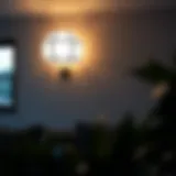 Stylish hexagonal wall lamp illuminating a modern living space
