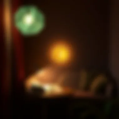 Ambient Lighting in a Cozy Reading Nook Hexagonal wall lamps in a cozy reading nook providing ambient lighting