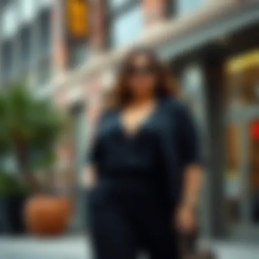 Chic plus size two piece outfit on a model