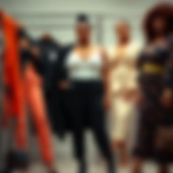 Variety of plus size two piece outfits displayed elegantly