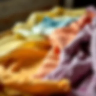 An array of eco-friendly dyes on natural fabrics, demonstrating modern coloring techniques