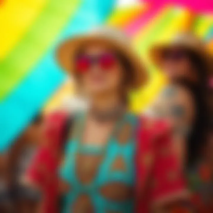 Colorful festival attire showcasing vibrant patterns and styles