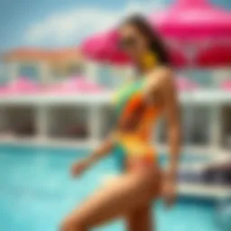 Elegant beach suit showcasing vibrant colors and modern design