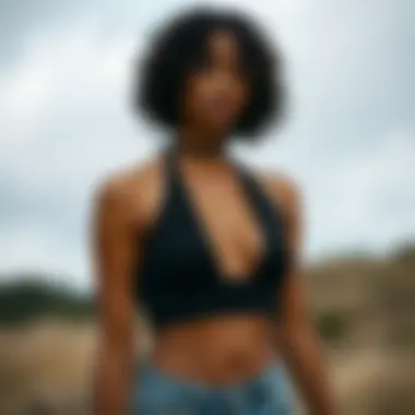 Sustainable fabric choices for the black halter top bodysuit