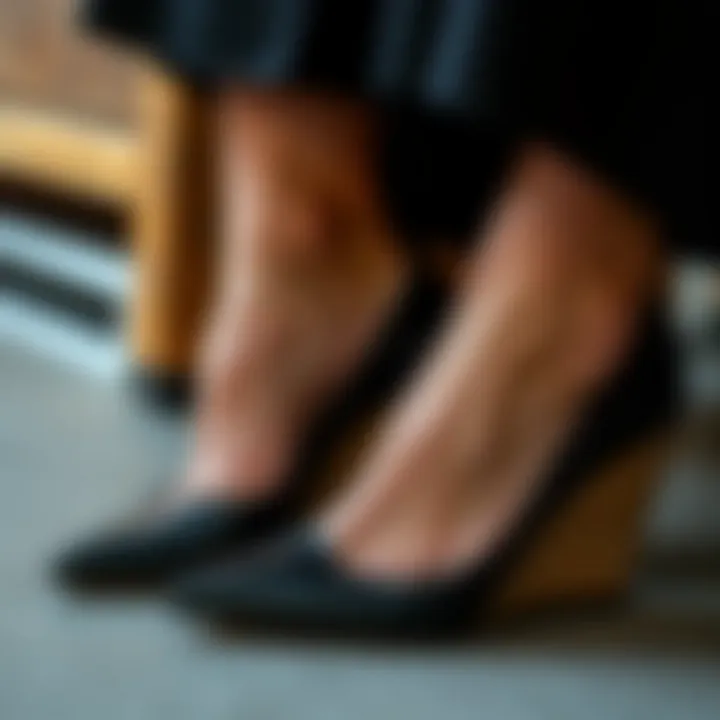 Care Practices for Longevity of Black Pointed Toe Wedges A maintenance kit for black pointed toe wedges, highlighting care practices.