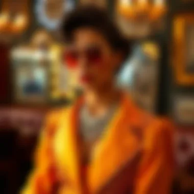 An artistic display of vintage and contemporary fashion pieces adorned with bling.