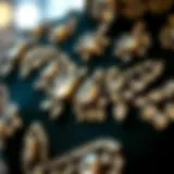 A close-up view of intricate bling embellishments on a fashion garment showcasing luxury.