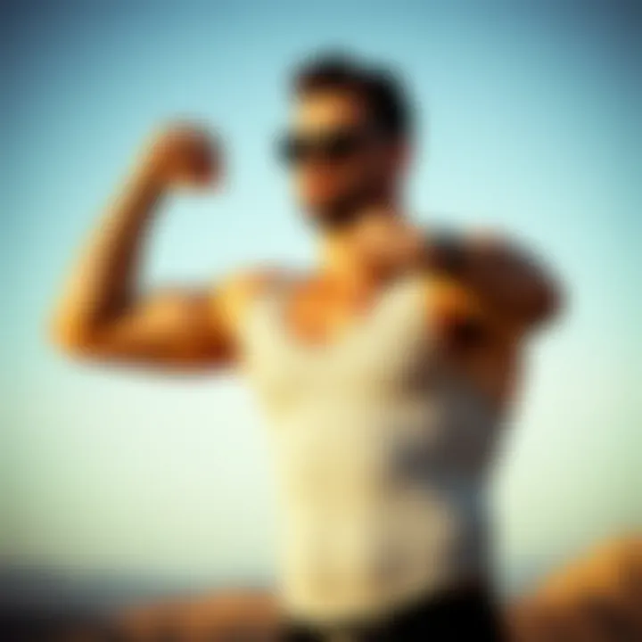 Man demonstrating confidence while wearing a body sculpting vest