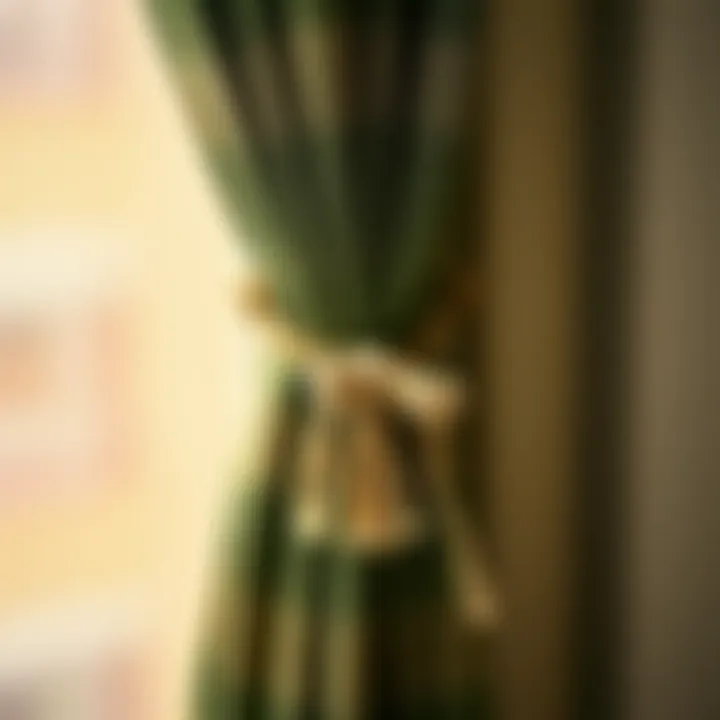 DIY boho curtain tie back made from recycled materials