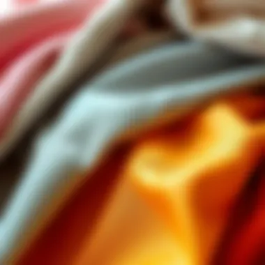 Close-up of various fabric swatches suitable for church dresses