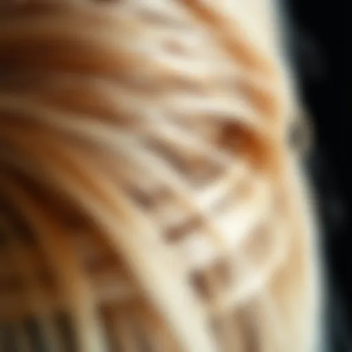Close-up of synthetic wig fibers showcasing texture and quality