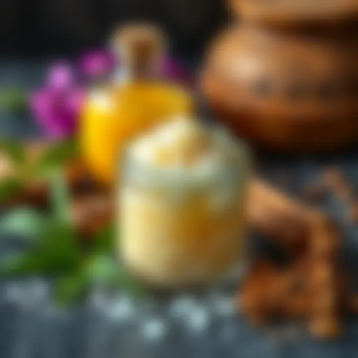 Natural scrub ingredients for foot exfoliation