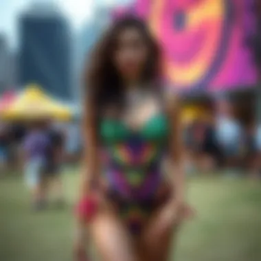 Various styling options for bodysuits in festival settings