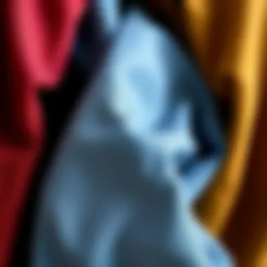 Close-up of fabric textures in various extra large tops