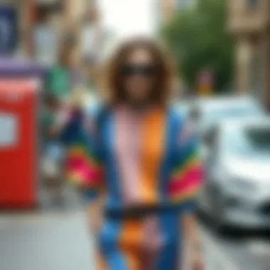 Fashionable street style featuring bisexual flag motifs