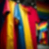 Vibrant bisexual flag clothing on display