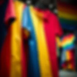 Vibrant bisexual flag clothing on display