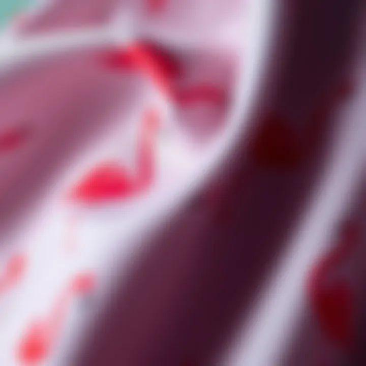 Quality Fabric of the Flamingo Scrub Top Close-up of fabric texture highlighting the quality and durability of the scrub top.