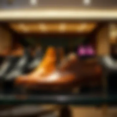 Luxury footwear display emphasizing craftsmanship and elegance