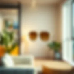 Stylish wall-mounted sunglass holder in modern interior