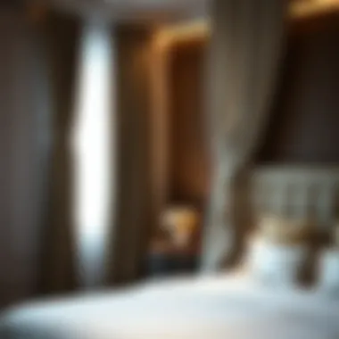 Elegant fabric curtain tie backs in a modern bedroom setting