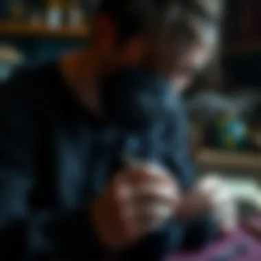 Craftsmanship Behind Gothic Stuffies Artisan crafting a Gothic soft toy with intricate detailing