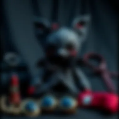 Gothic Plush Toy Merging with Fashion Stylized Gothic-themed plush toy displayed with fashion accessories