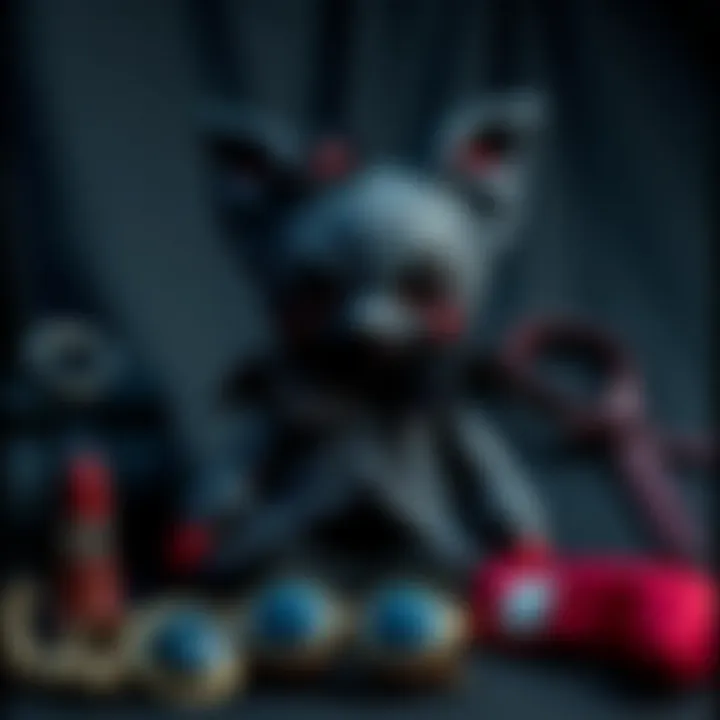 Gothic Plush Toy Merging with Fashion Stylized Gothic-themed plush toy displayed with fashion accessories