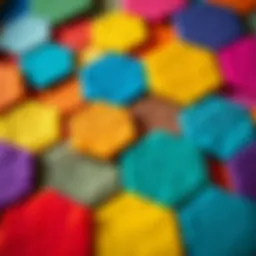Vibrant hexagon felt board tiles showcasing a variety of colors and textures