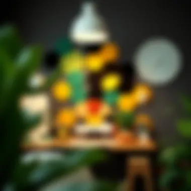 Hexagon Felt Boards in a Creative Workspace Creative workspace utilizing hexagon felt boards for organization and inspiration