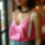 Chic hot pink camisole styled with accessories